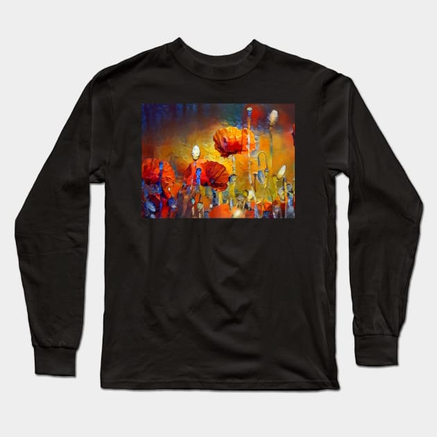 Poppy Field Long Sleeve T-Shirt by Mistywisp